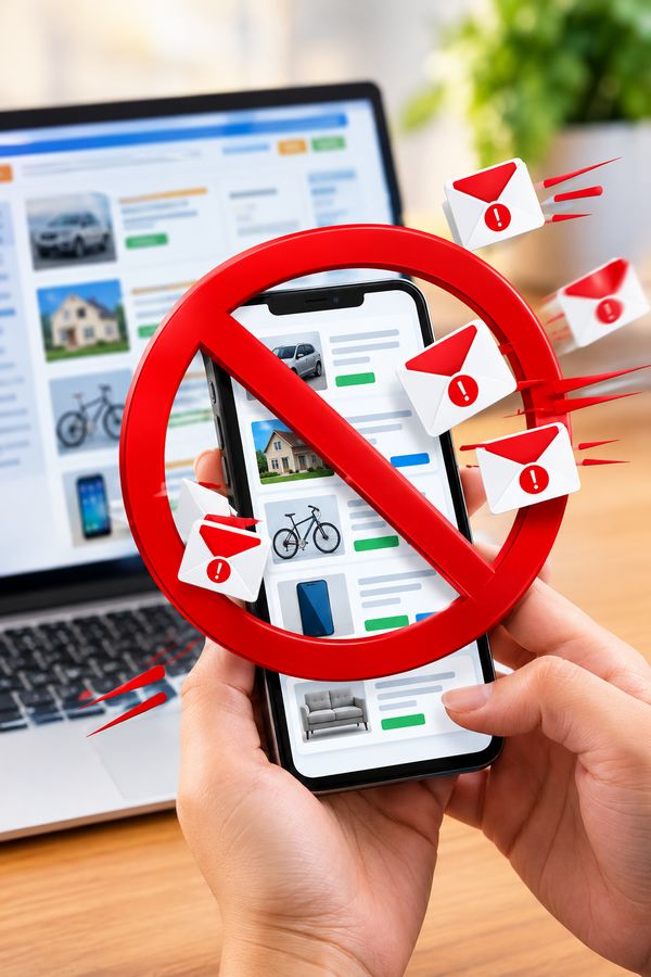 Termos para Cadastro spam de anuncios